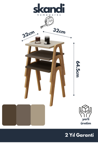 Como Zigon Sehpa Krem Cappuccino Kahve