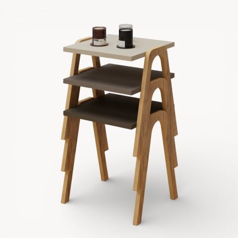 Como Zigon Sehpa Krem Cappuccino Kahve