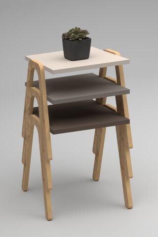 Como Zigon Sehpa Krem Cappuccino Kahve