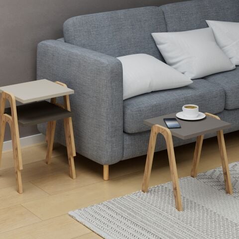 Como Zigon Sehpa Krem Cappuccino Kahve