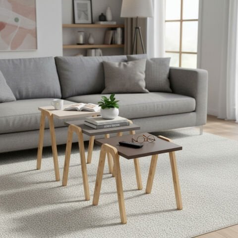 Como Zigon Sehpa Krem Cappuccino Kahve