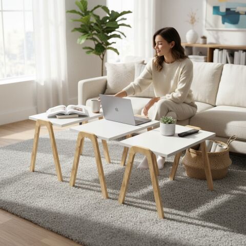 Como Zigon Sehpa XL Beyaz