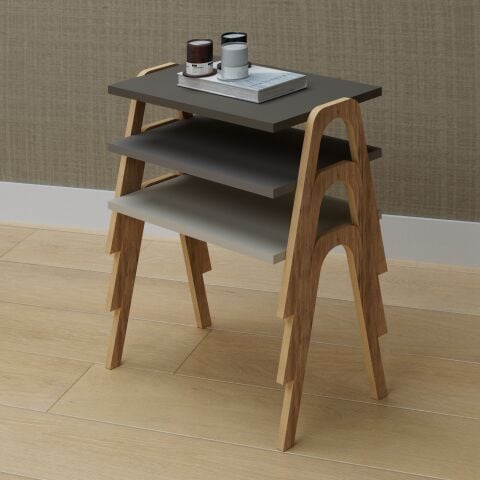 Como Zigon Sehpa XL Krem Cappuccino Kahve