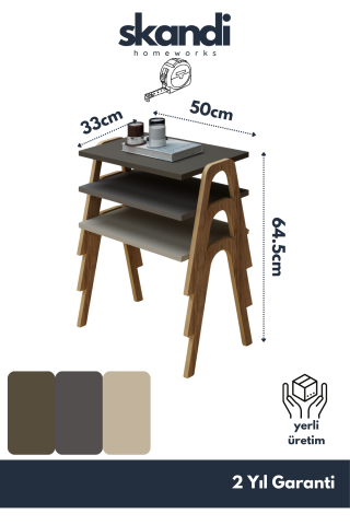 Como Zigon Sehpa XL Krem Cappuccino Kahve