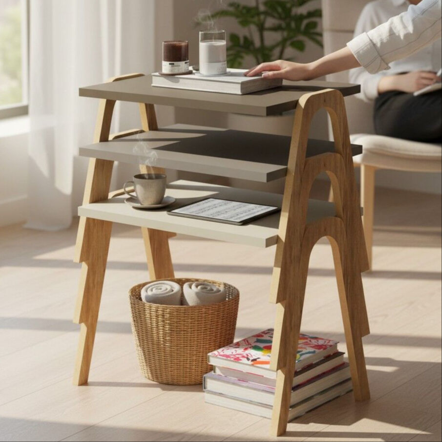 Como Zigon Sehpa XL Krem Cappuccino Kahve