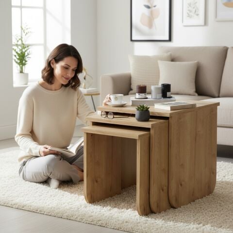 Skala Zigon Sehpa Meşe