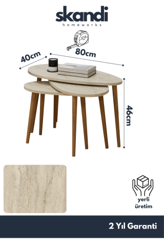 Spline Zigon Sehpa Traverten