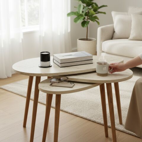 Spline Zigon Sehpa Traverten