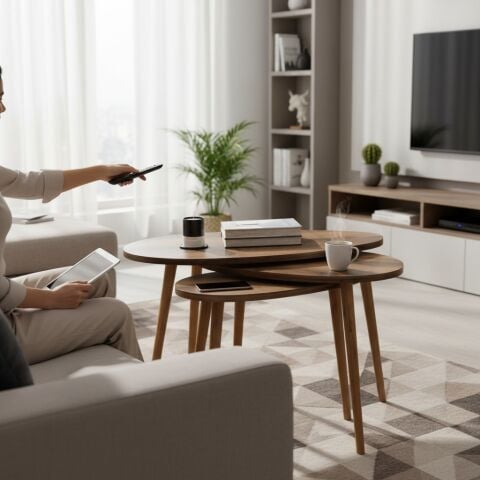 Spline Zigon Sehpa Ceviz