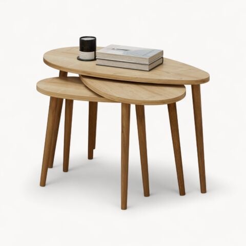 Spline Zigon Sehpa Meşe