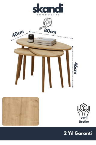 Spline Zigon Sehpa Meşe