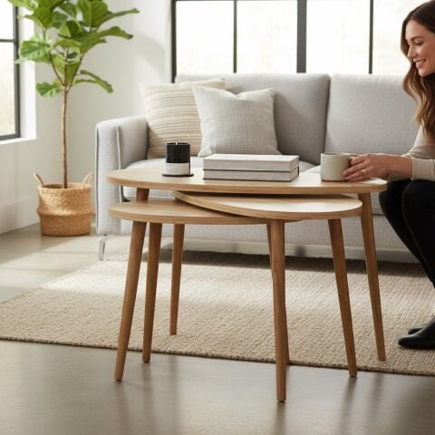 Spline Zigon Sehpa Meşe