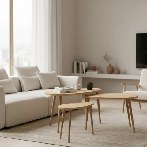 Spline Zigon Sehpa Meşe