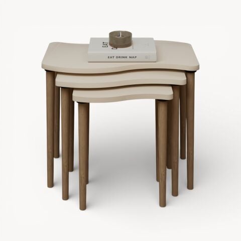 Gofrato Zigon Sehpa Krem