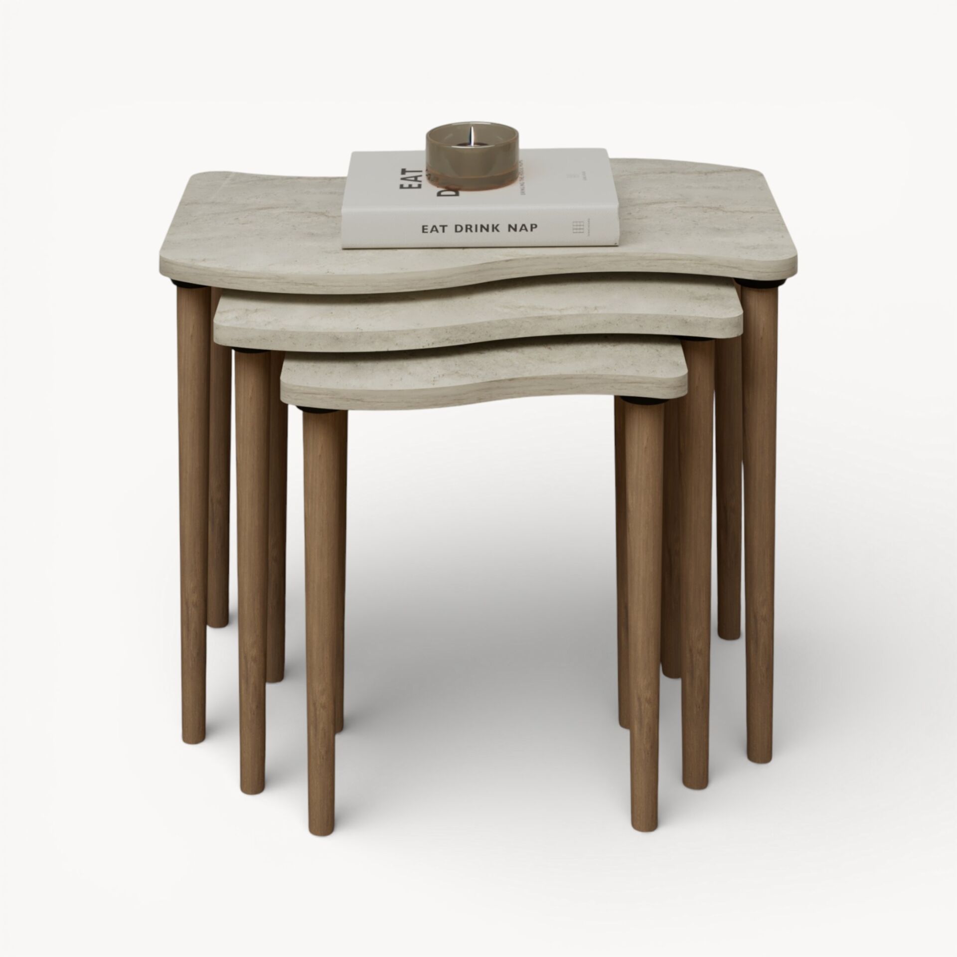 Gofrato Zigon Sehpa Traverten