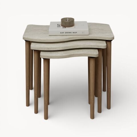 Gofrato Zigon Sehpa Traverten