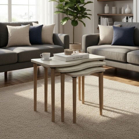 Gofrato Zigon Sehpa Traverten