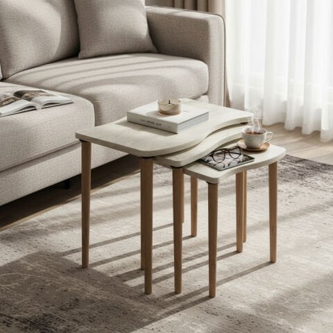 Gofrato Zigon Sehpa Traverten