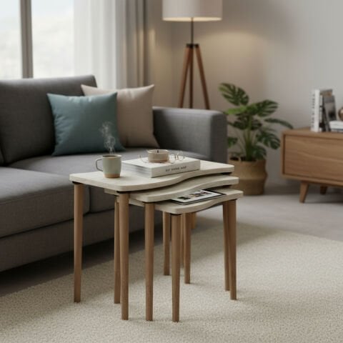 Gofrato Zigon Sehpa Traverten