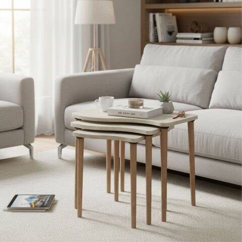 Gofrato Zigon Sehpa Traverten