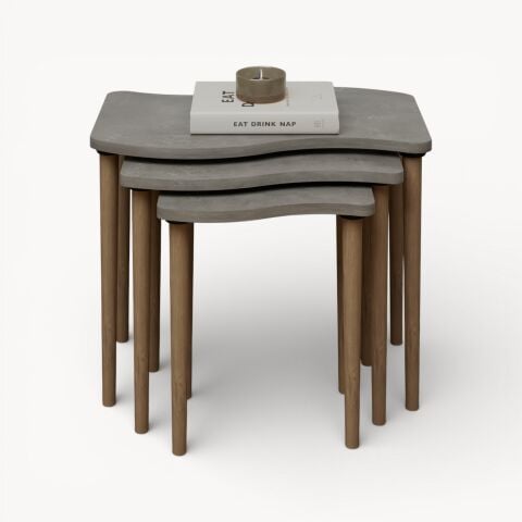 Gofrato Zigon Sehpa Beton Desen