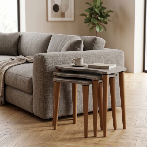 Gofrato Zigon Sehpa Beton Desen