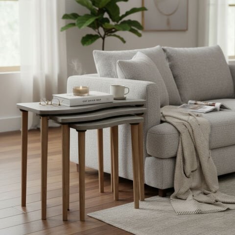 Gofrato Zigon Sehpa Beton Desen