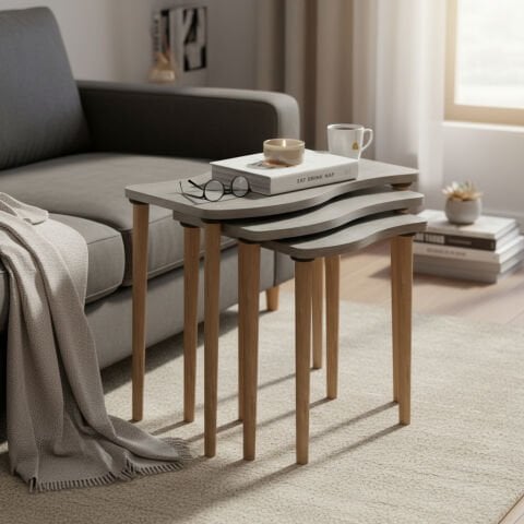 Gofrato Zigon Sehpa Beton Desen