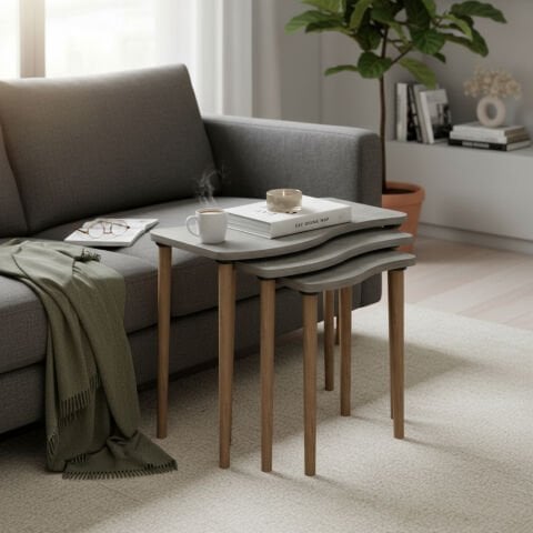 Gofrato Zigon Sehpa Beton Desen