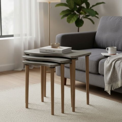 Gofrato Zigon Sehpa Beton Desen