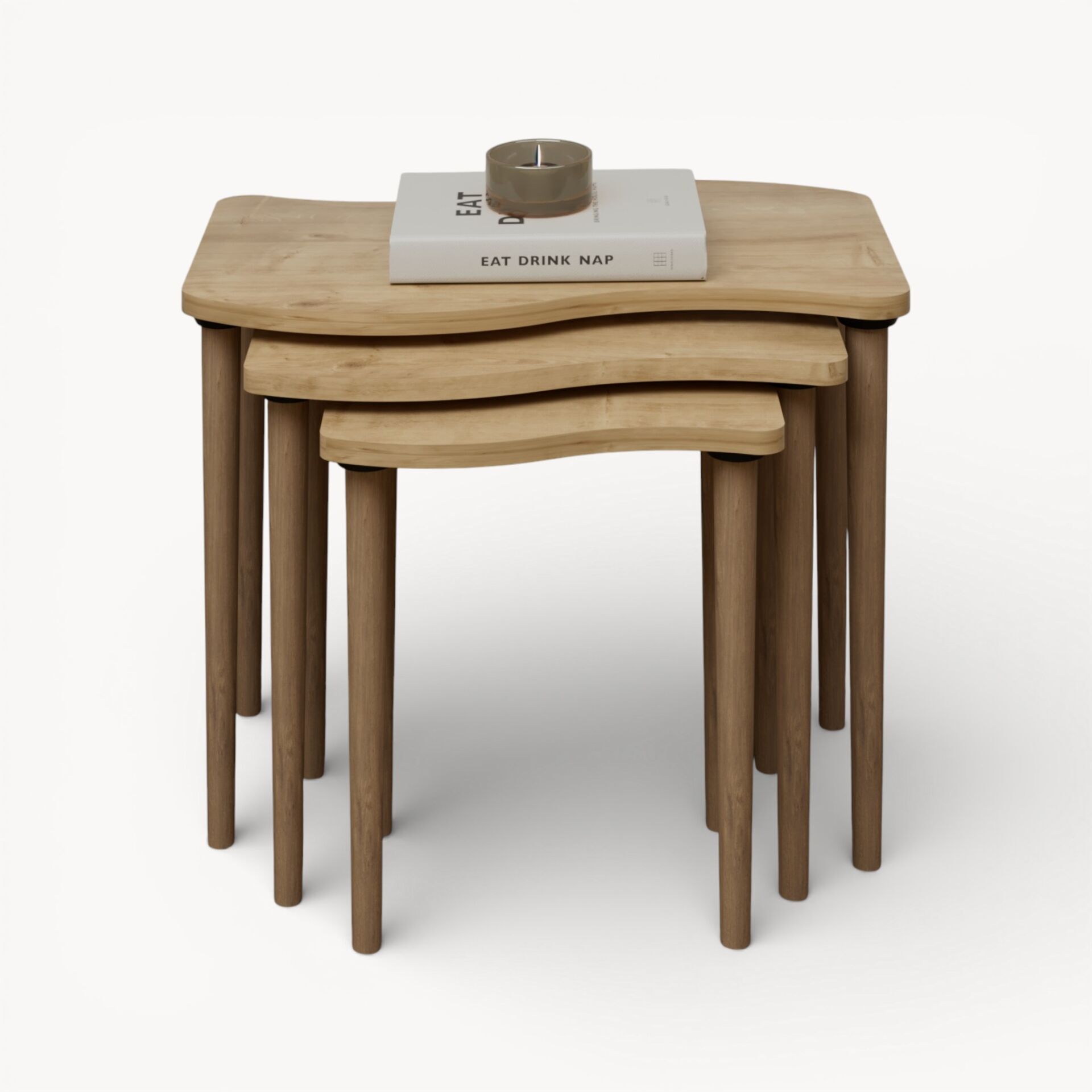 Gofrato Zigon Sehpa Meşe