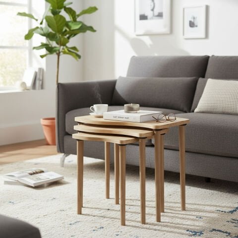 Gofrato Zigon Sehpa Meşe