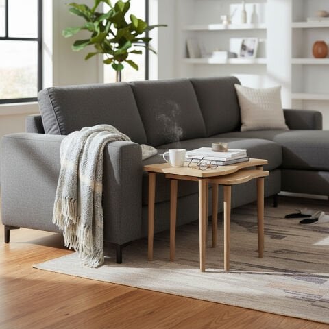 Gofrato Zigon Sehpa Meşe