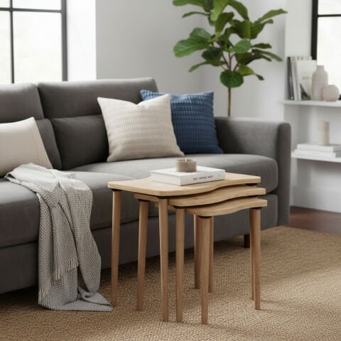 Gofrato Zigon Sehpa Meşe