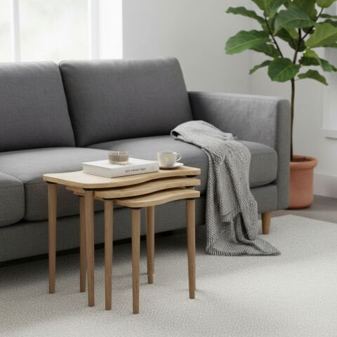 Gofrato Zigon Sehpa Meşe