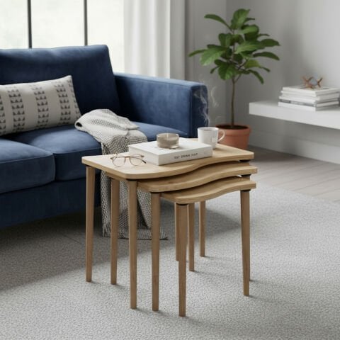 Gofrato Zigon Sehpa Meşe