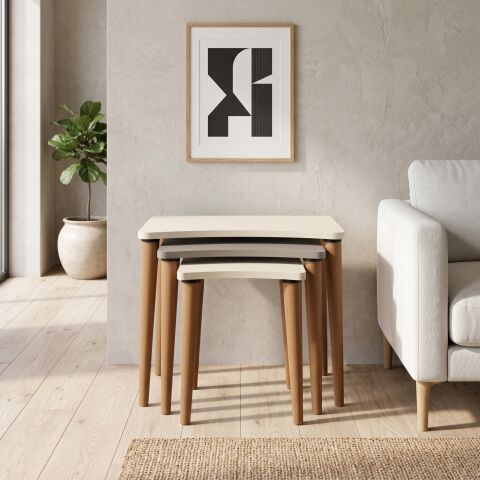 Nero Zigon Sehpa Krem Cappuccino Krem