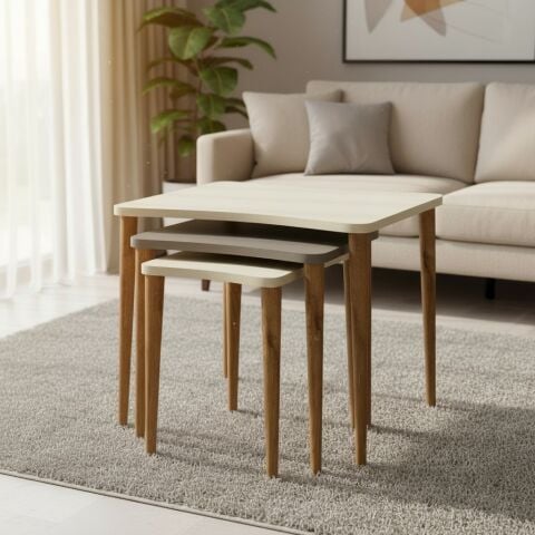 Nero Zigon Sehpa Krem Cappuccino Krem