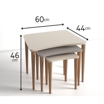 Nero Zigon Sehpa Krem Cappuccino Krem