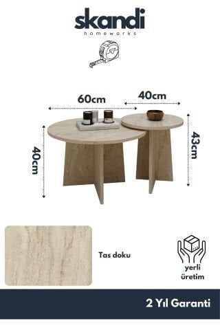 Maya Orta Sehpa Traverten