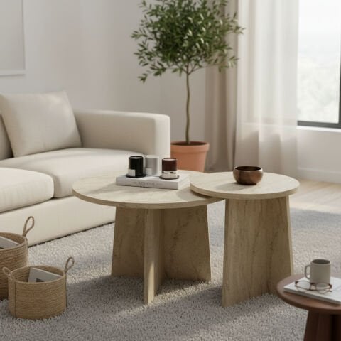 Maya Orta Sehpa Traverten