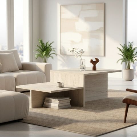 Tria Orta Sehpa Traverten