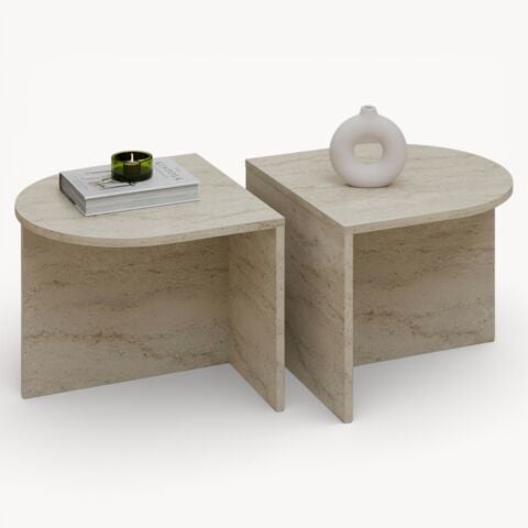 Twins Orta Sehpa Traverten