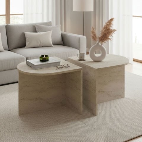 Twins Orta Sehpa Traverten