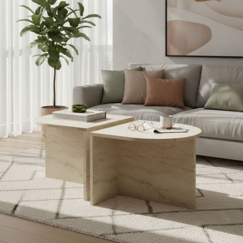 Twins Orta Sehpa Traverten