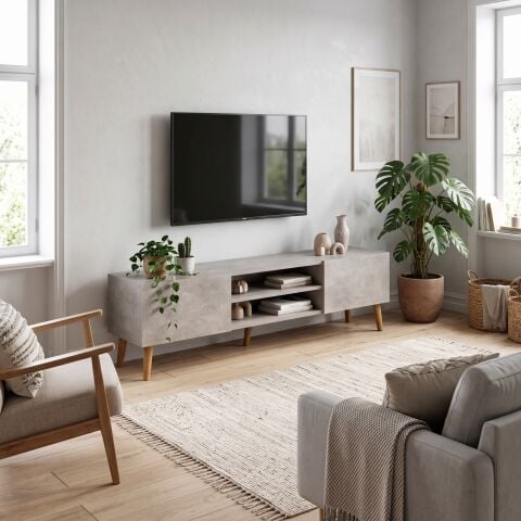 Plane Tv Ünitesi 150cm Beton Desen