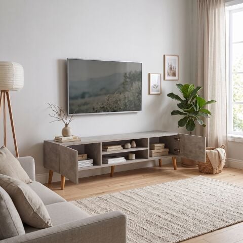 Plane Tv Ünitesi 150cm Beton Desen