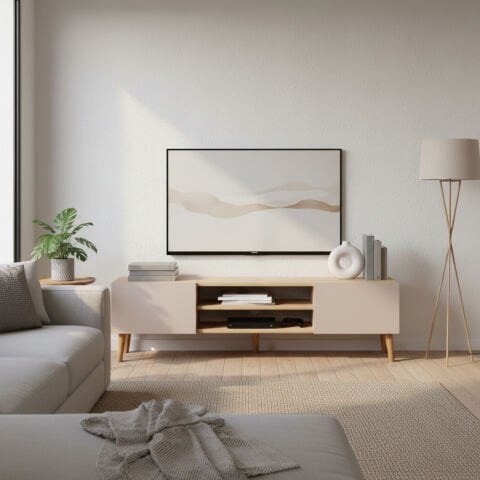 Plane Tv Ünitesi 150cm Meşe Krem