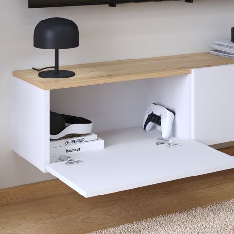 Palm 120cm Tv Ünitesi Beyaz Meşe