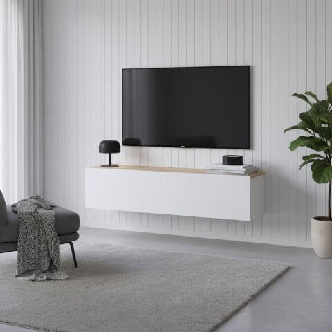 Palm 120cm Tv Ünitesi Beyaz Meşe